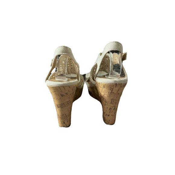 SO Taffy Natural Woven Braided Cork Wedge Heel Women's Sandals - Size 6 - Picture 3 of 8